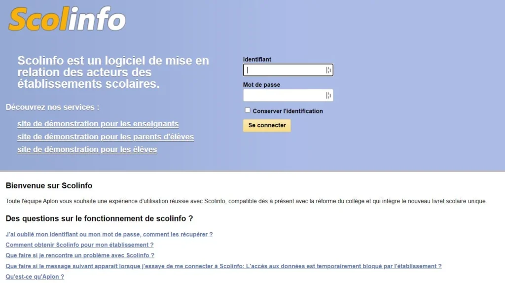 scolinfo : plateforme dédiée à la gestion scolaire, offrant des outils pour faciliter l'organisation et le suivi des élèves.